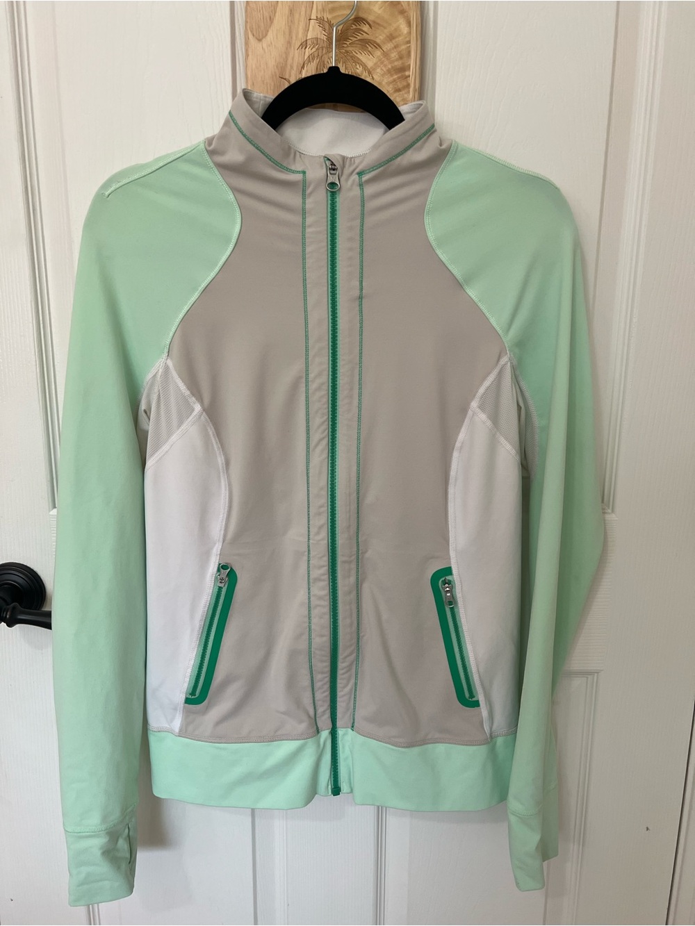 lululemon athletica Mint Green, Light Gray & White Athletic Zip